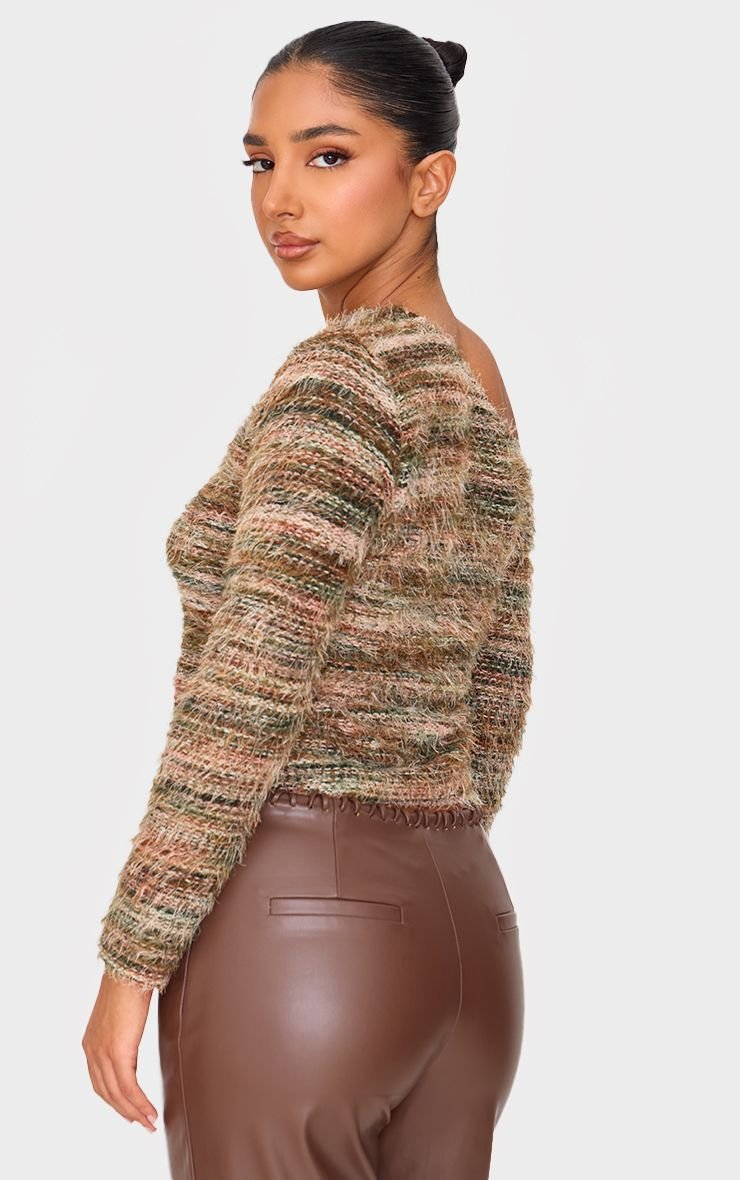 Haut asymétrique rayé texturé - Petite