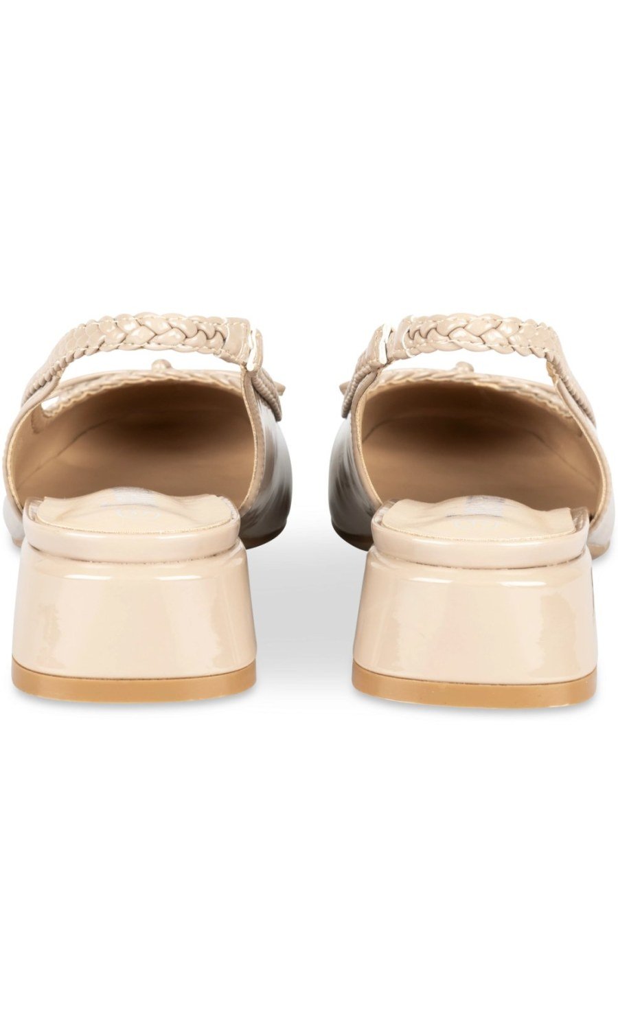 Slingbacks vernis à nœud beiges