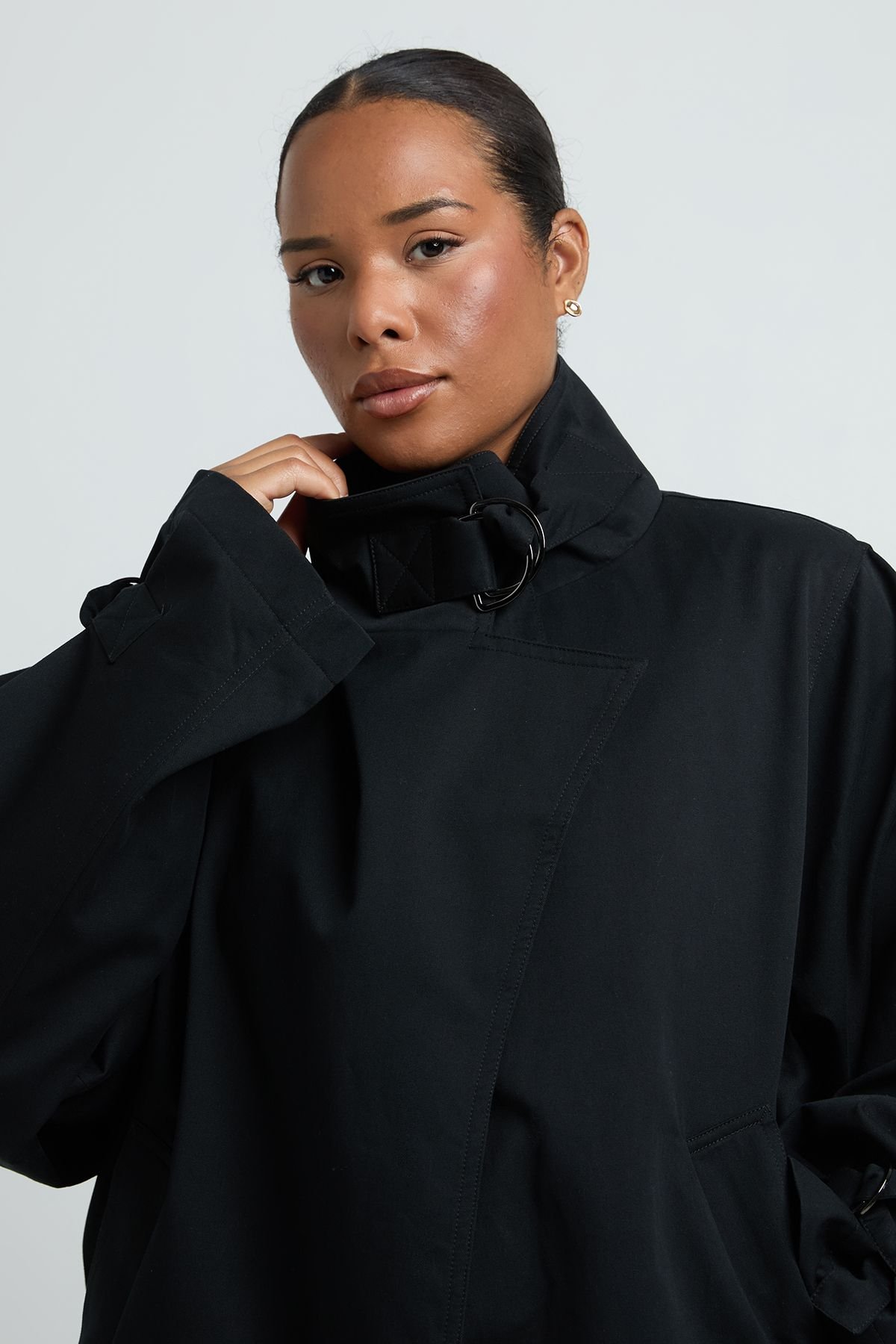 High neck wrap trench - Plus size