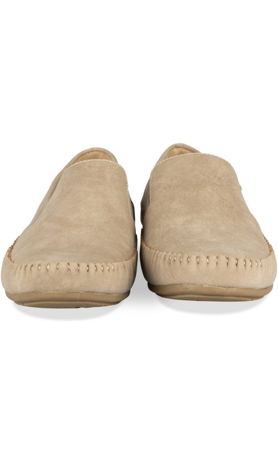 Mocassins à élastiques aspect suédine beiges