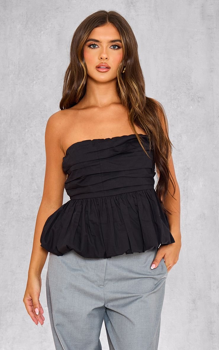 Haut Bandeau Noir À Pompons