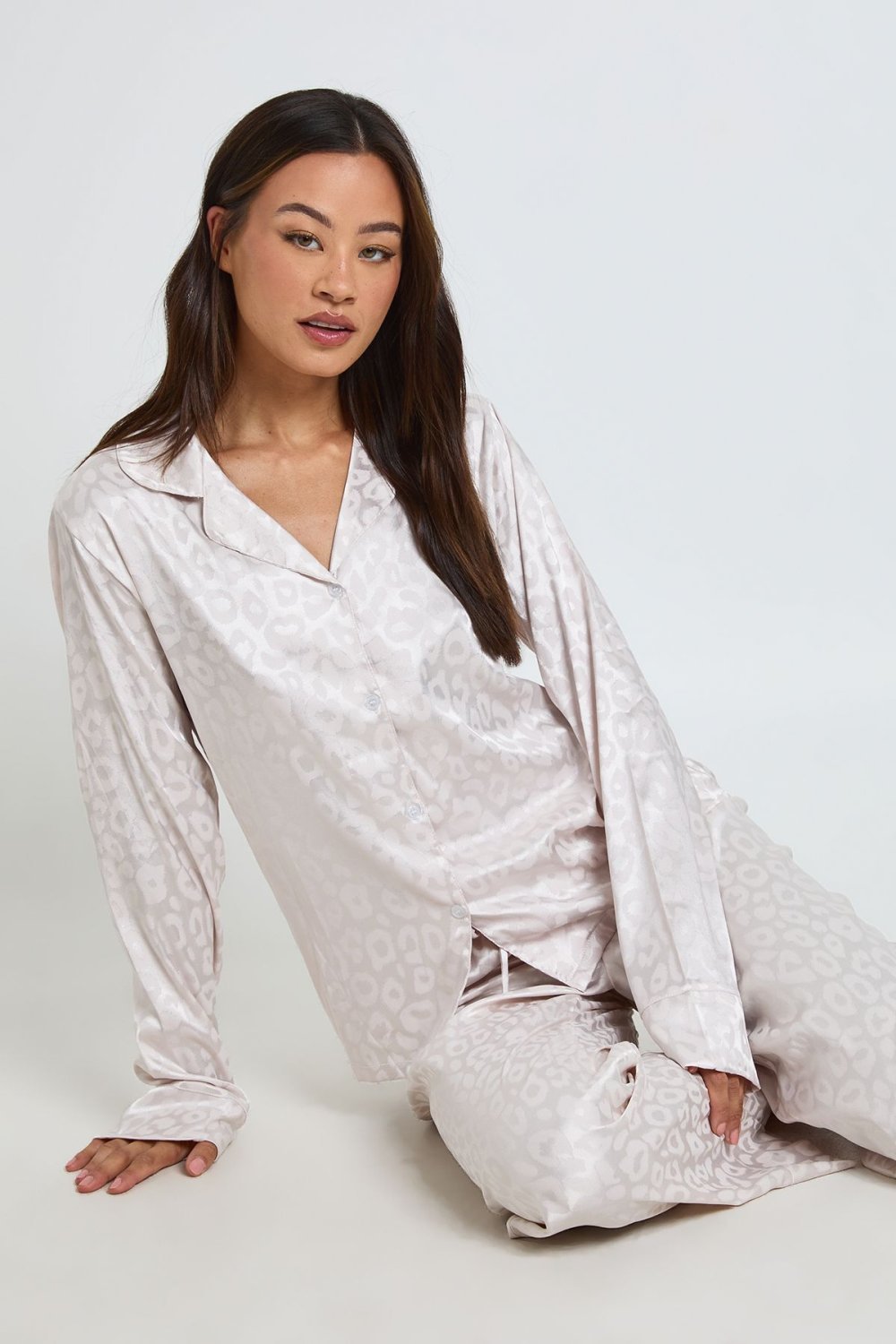 Pyjama chemise et pantalon léopard - Tall