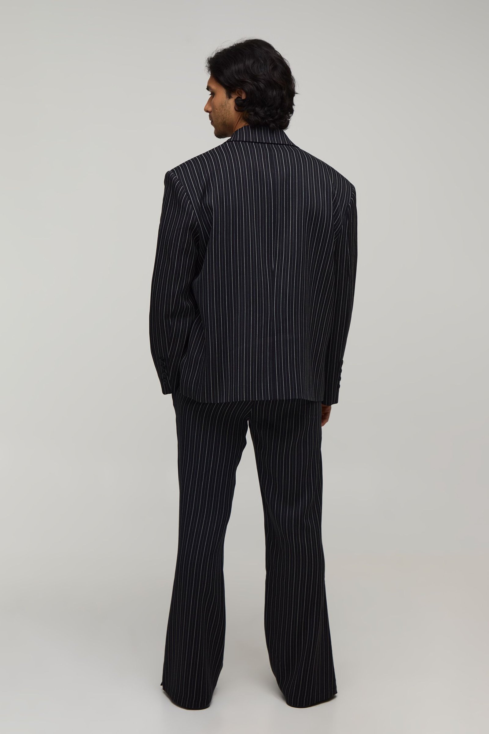 Pantalon De Costume Évasé Ajusté Avec Détail Zippé