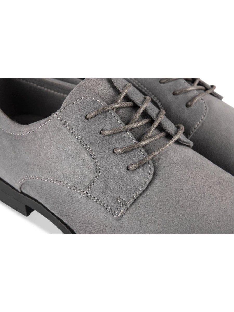 Derbies b7al suédine talon 9sir gris
