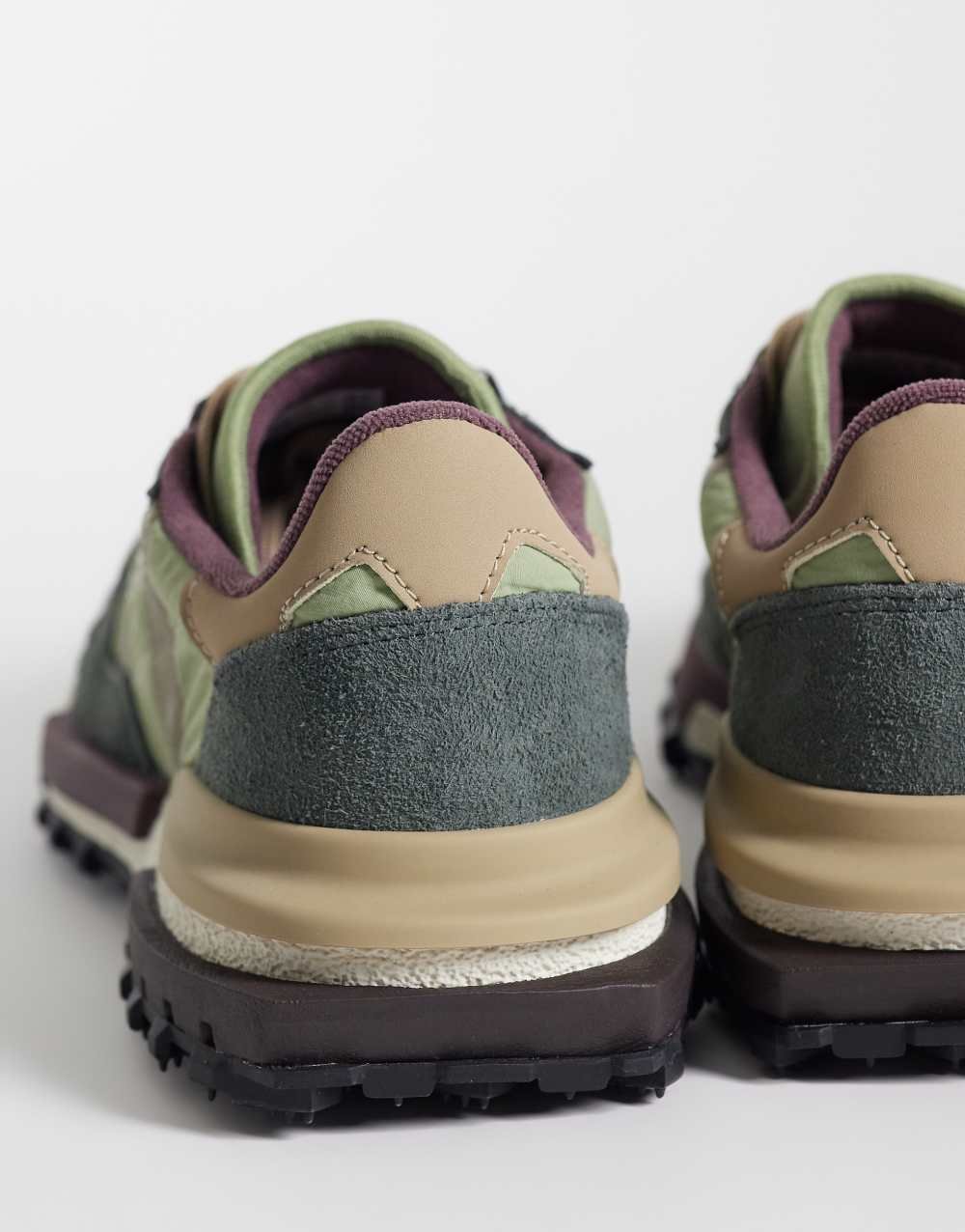 Baskets Elite Active en daim kaki et gris