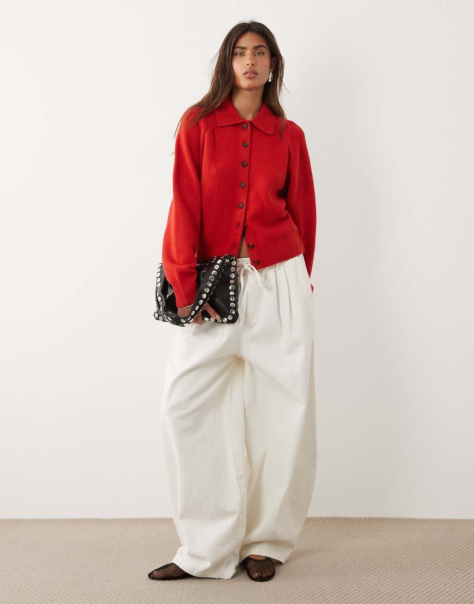 Chemise ajustée en maille - Rouge