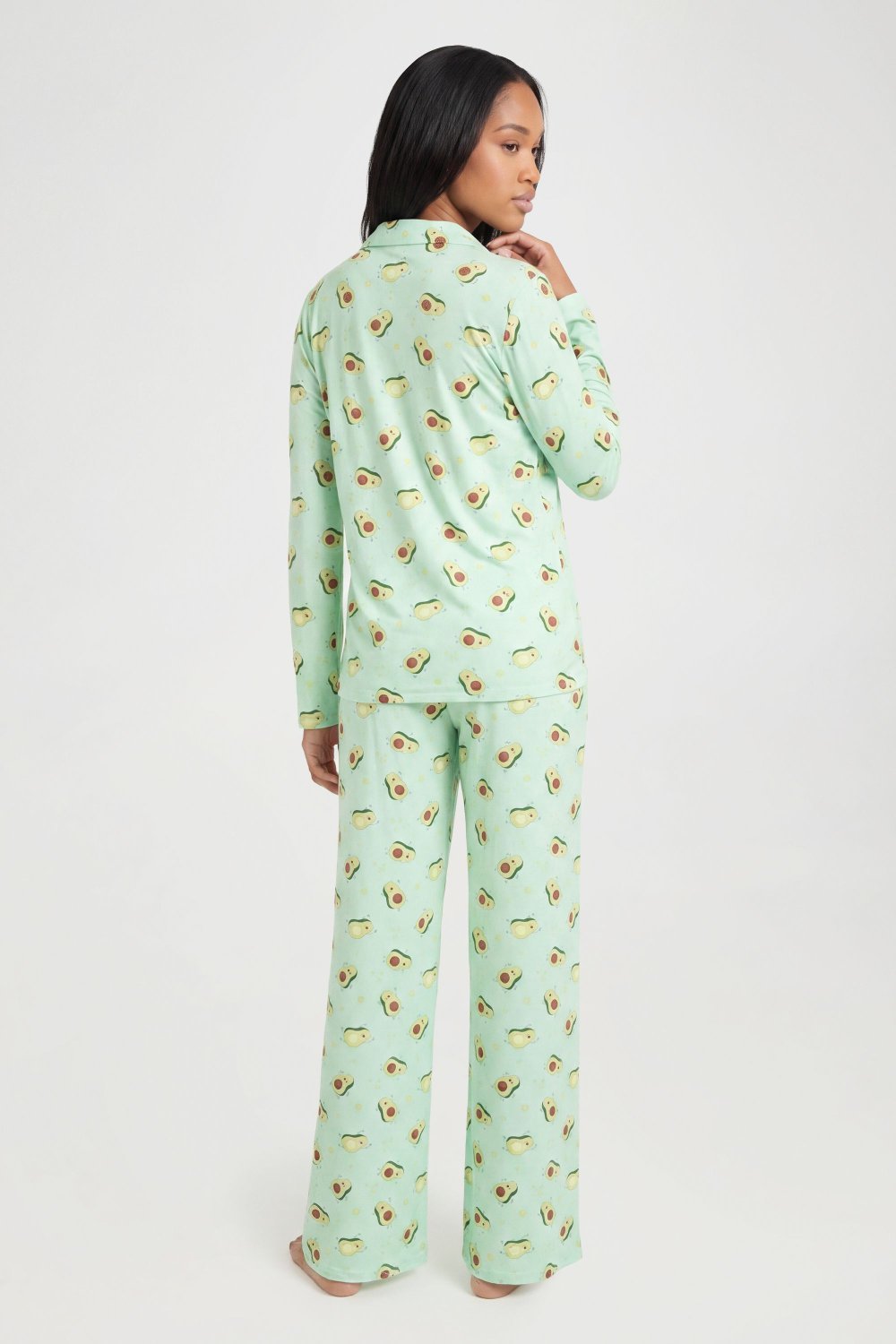Avocado print top and trouser pyjama set