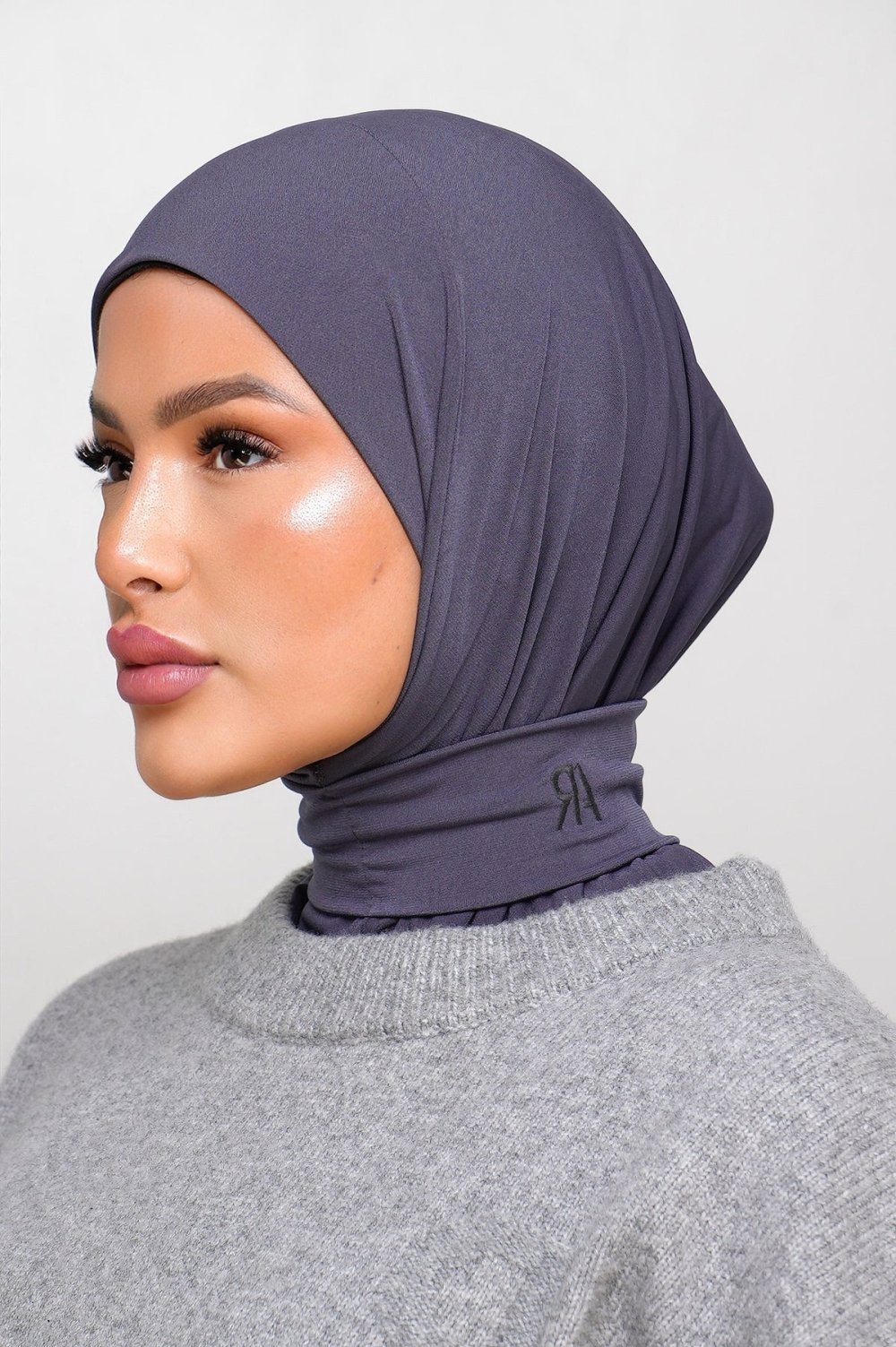 Button-up hijab underscarf - Slate grey