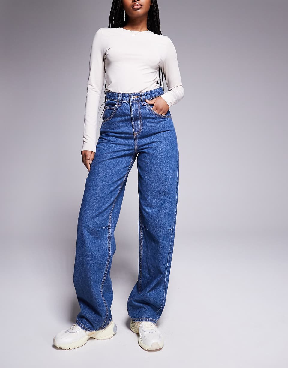 Weekend Collective - Jean baggy large - Bleu moyen délavé