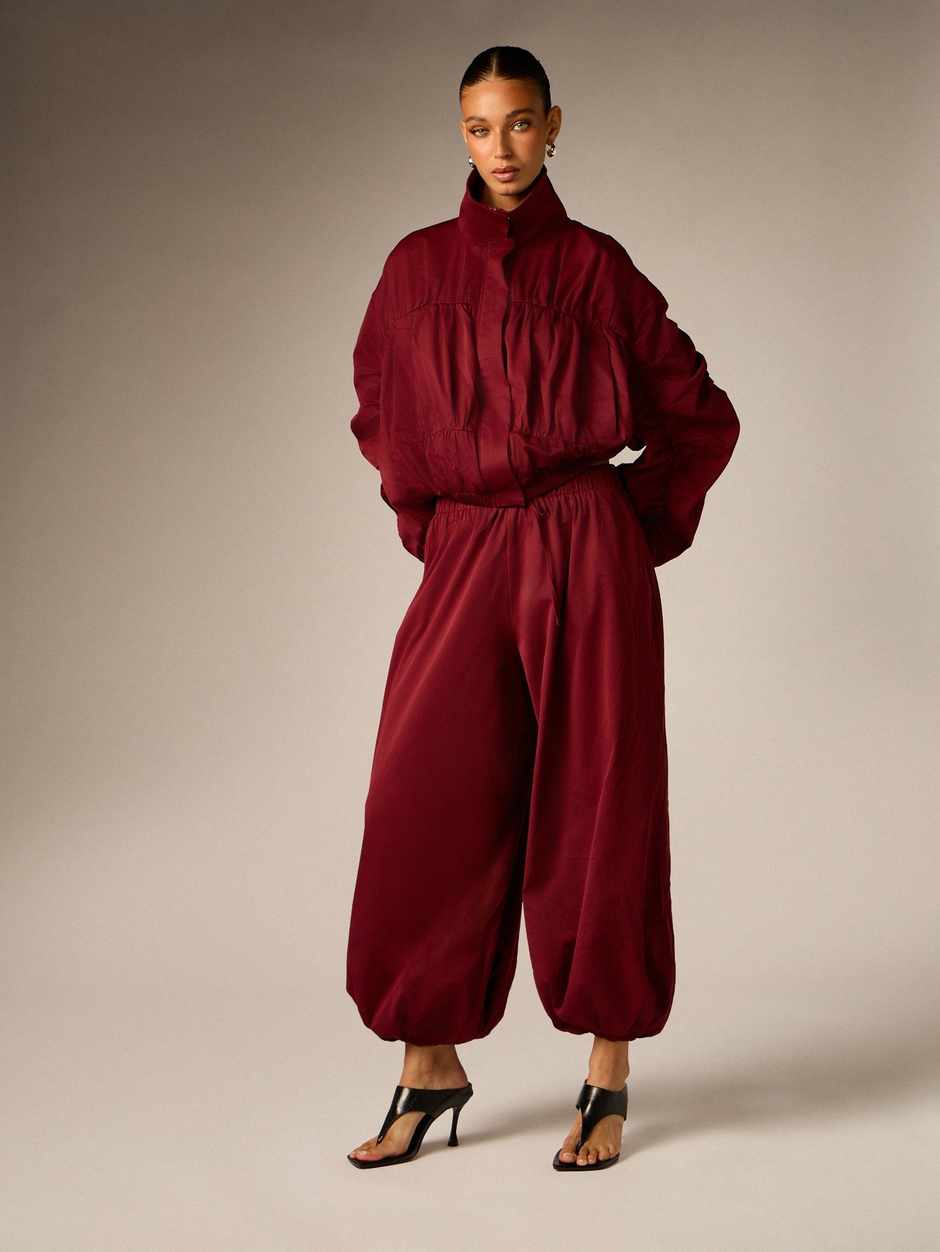 Oversized high neck windbreaker