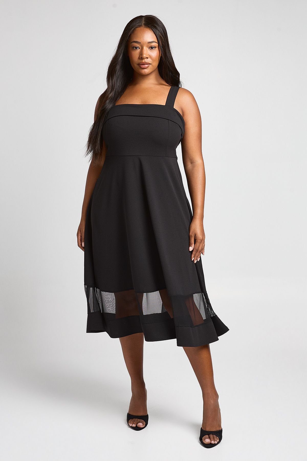 Robe patineuse à encolure carrée - Grande taille