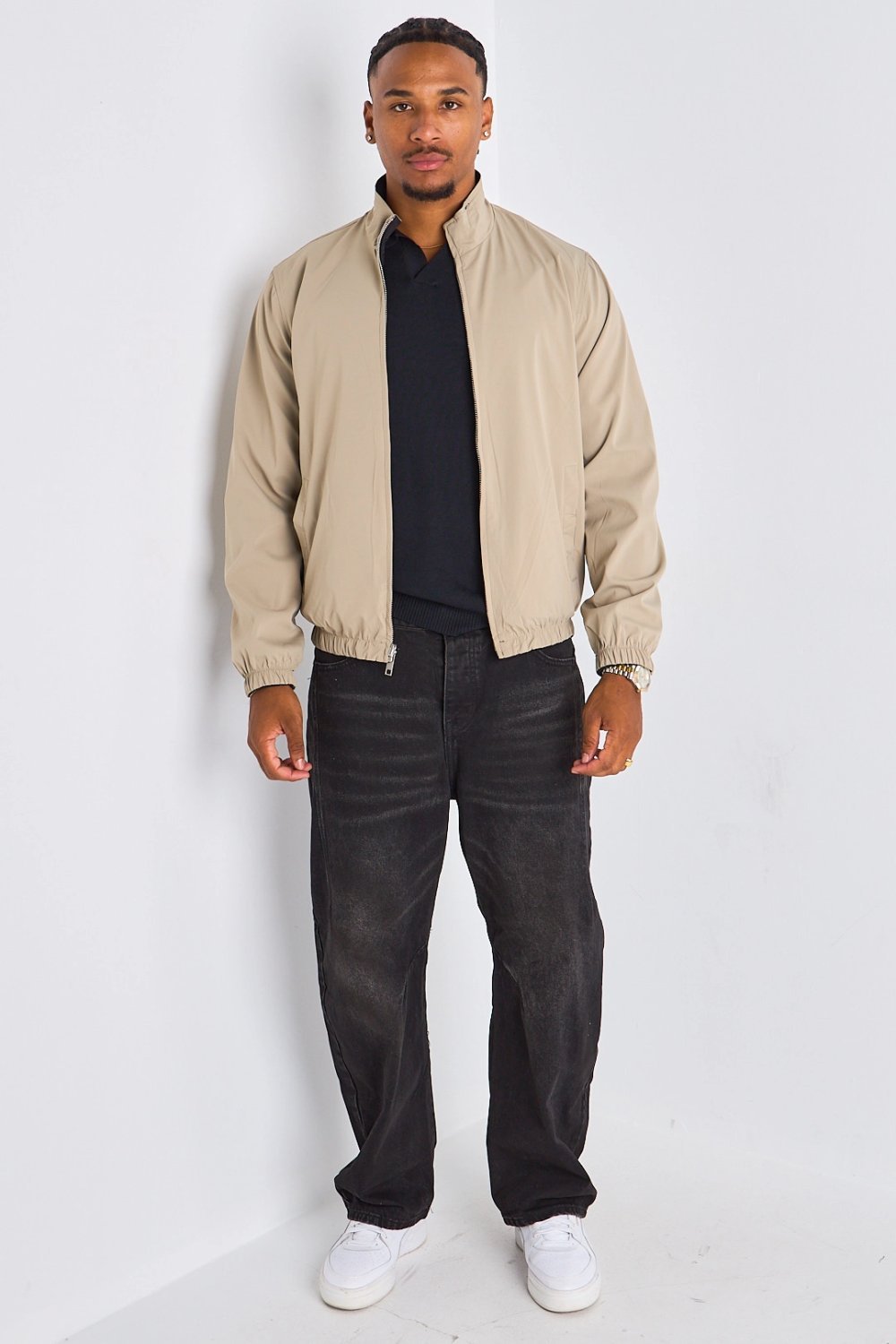 Reversible black and beige jacket