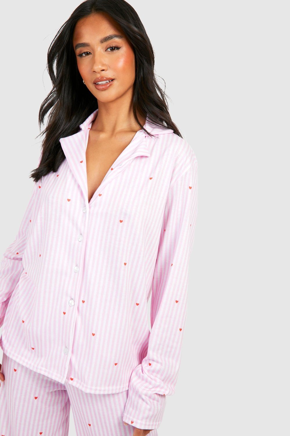 Pyjama chemise et pantalon à fines rayures - Petite