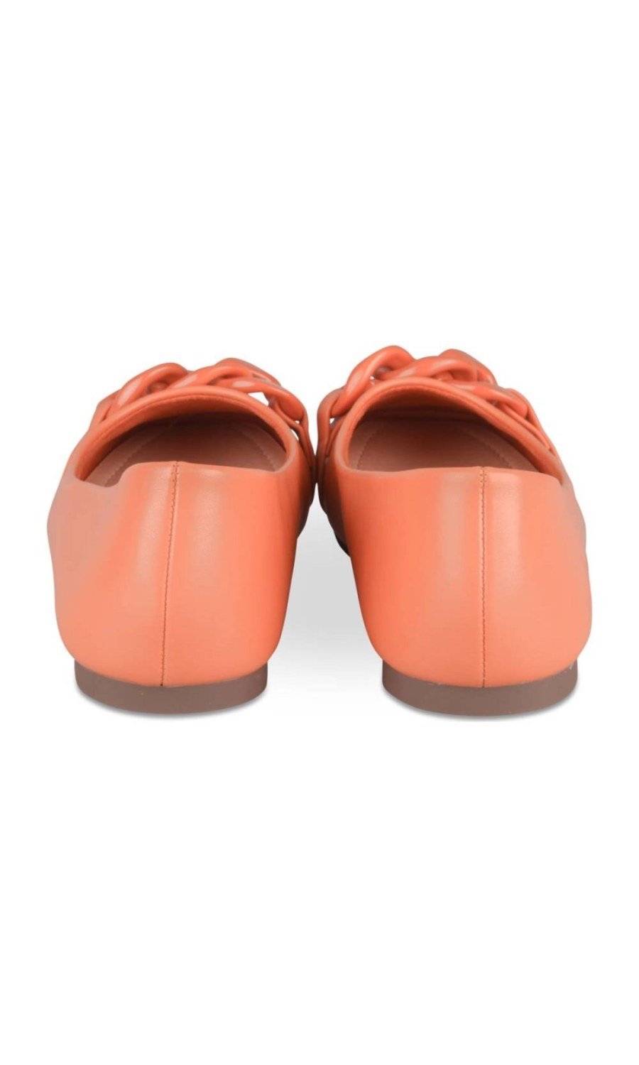 Ballerines à chaîne ton sur ton orange