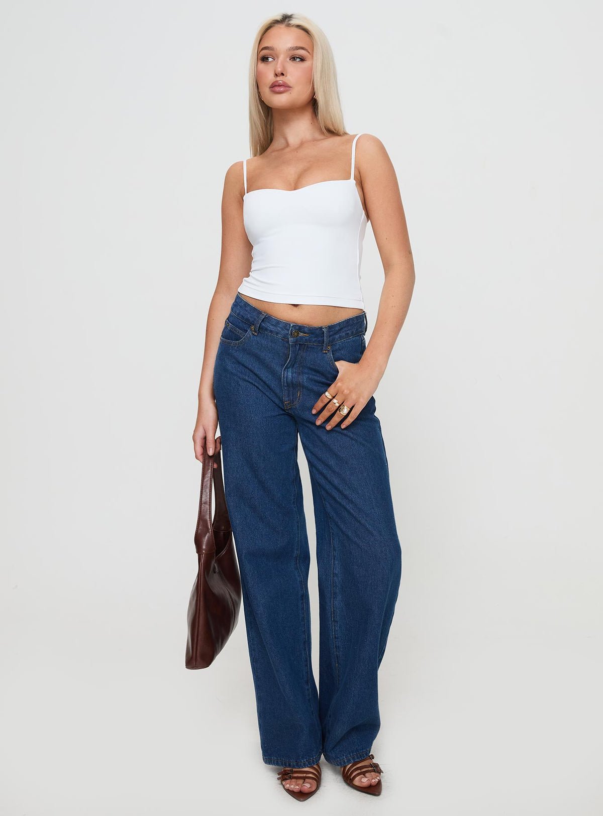 Cropped cami top with built-in bra