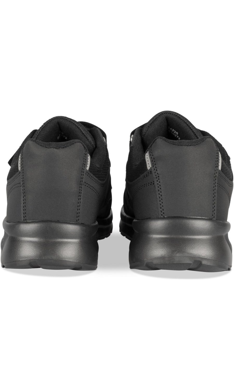 Black hook-and-loop sneakers with side stripes