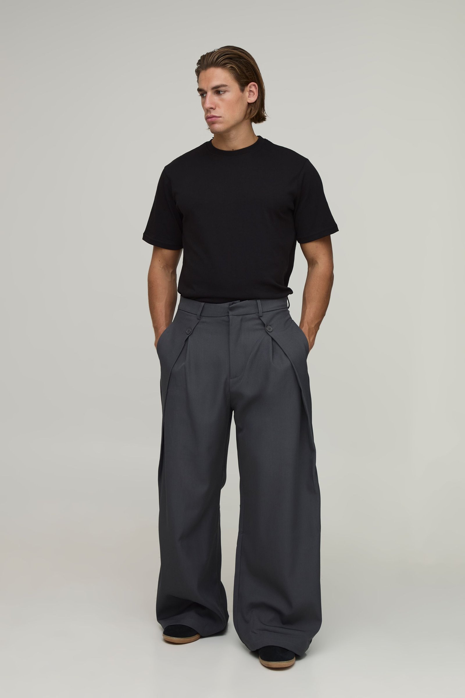 Pantalon De Costume Tailleur Jambe Large Ballon