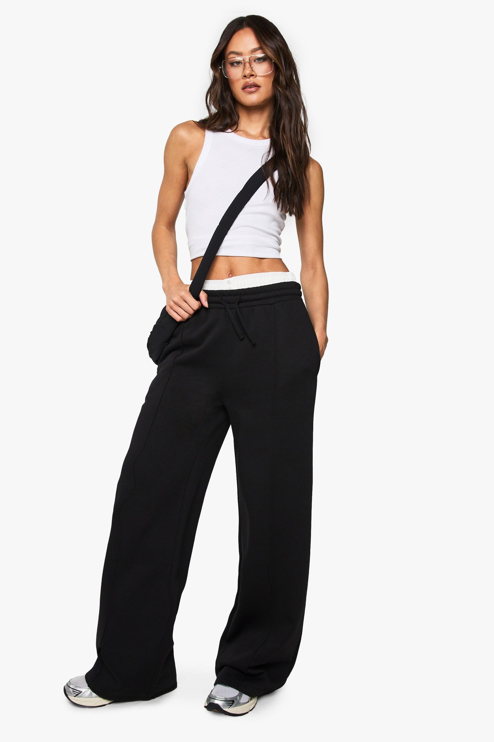 Jogger à détails pintuck et jambe droite - Tall