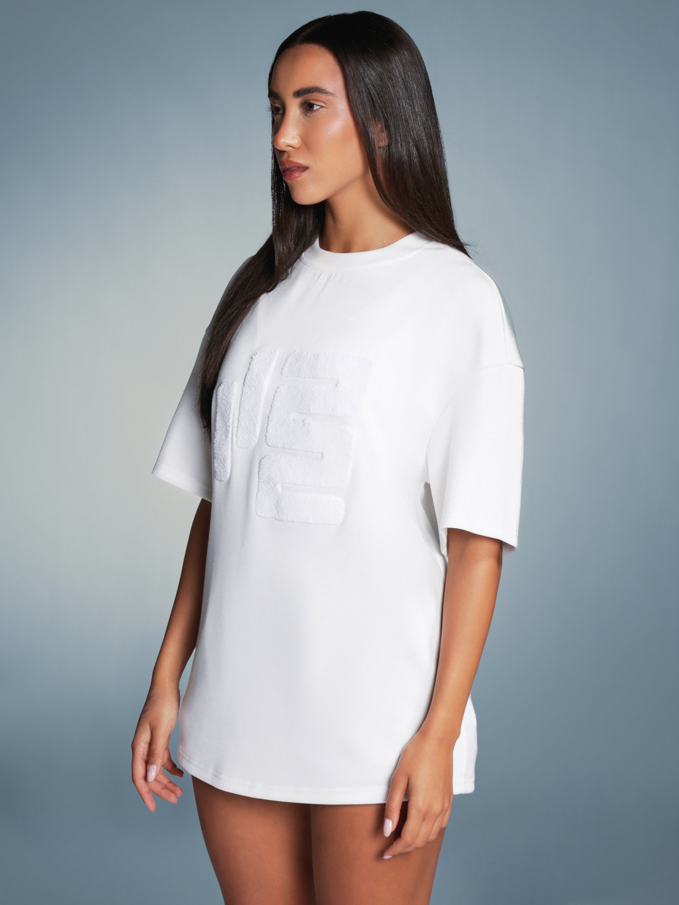T-shirt athleisure oversize à col ras-du-cou