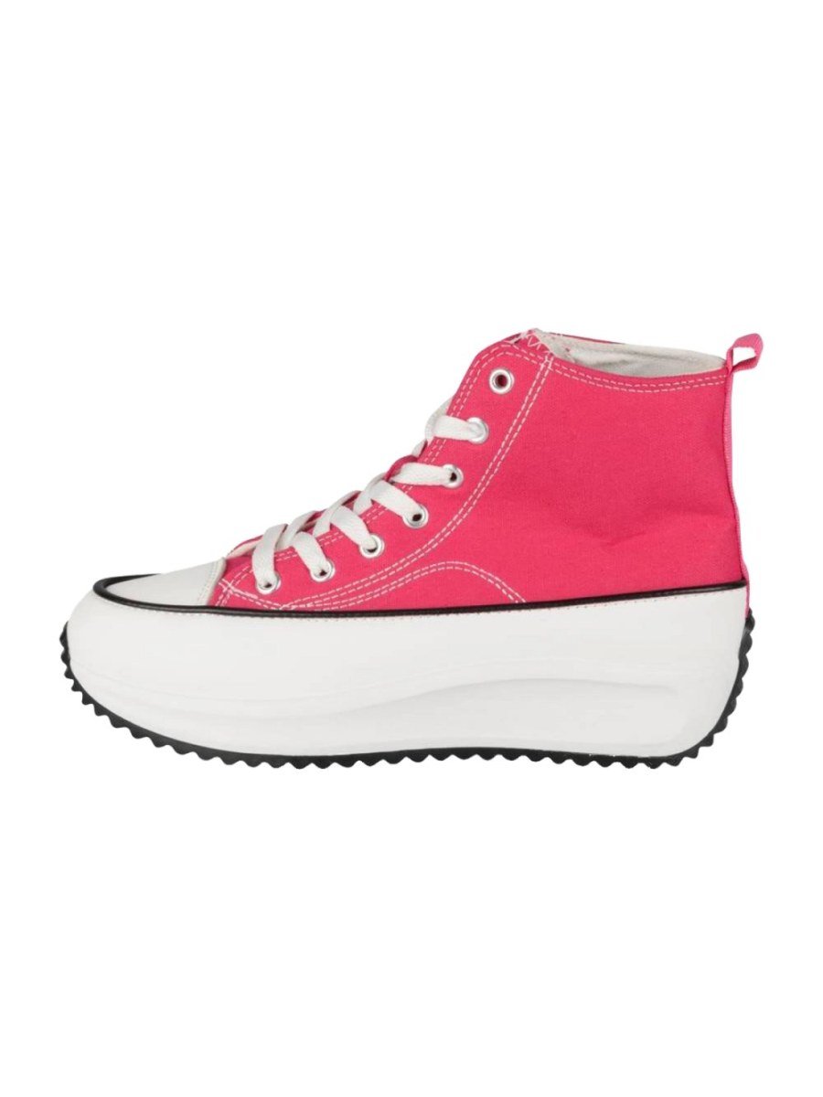 Baskets montantes plateforme fuchsia