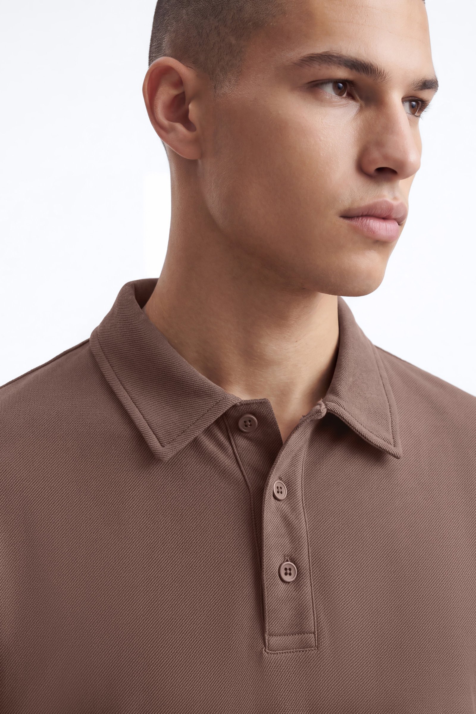 Polo oversize sergé qahwi