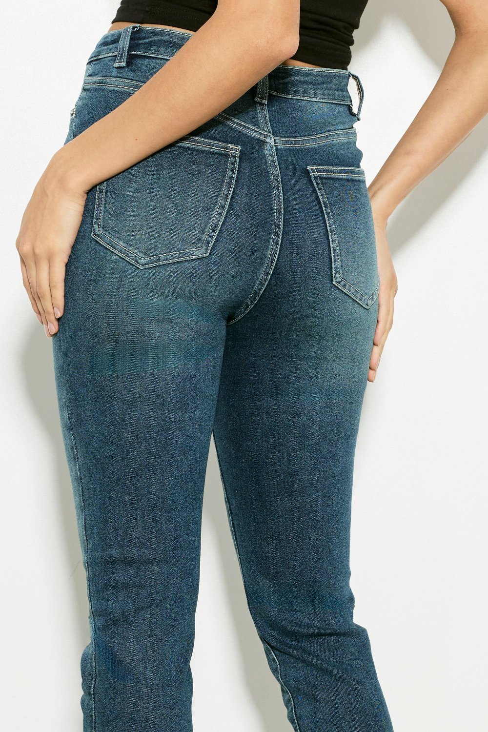 Vintage blue high-waisted skinny jeans