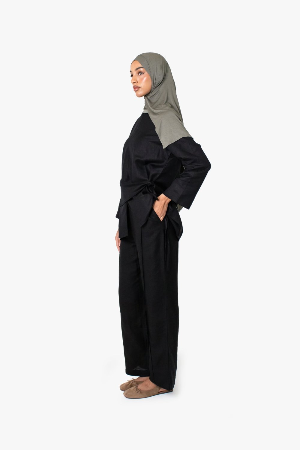Serwal droit lin w coton - K7el