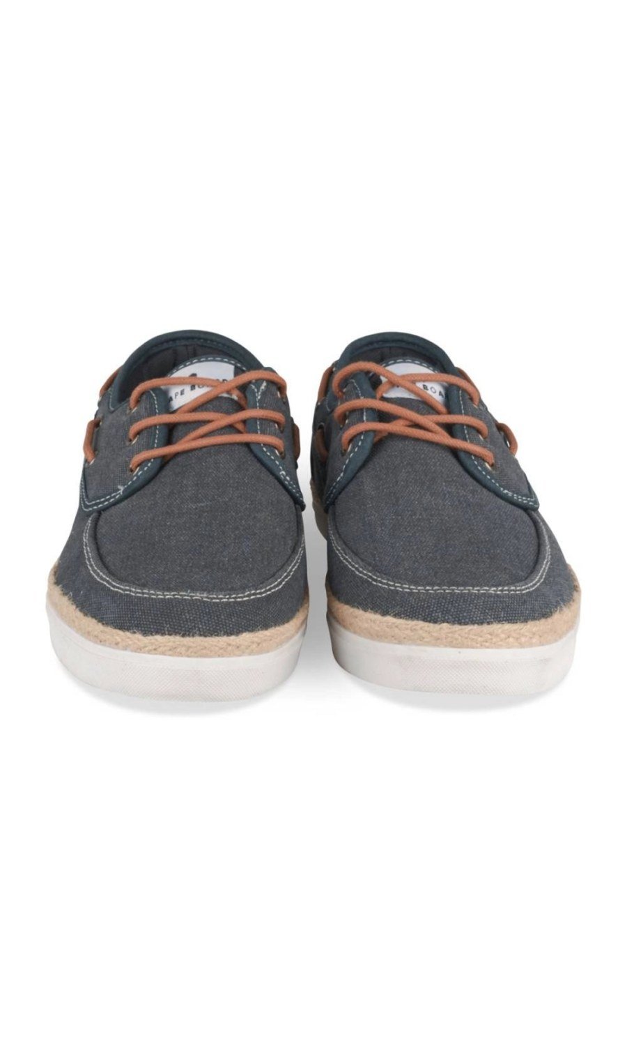 Navy canvas boat shoes