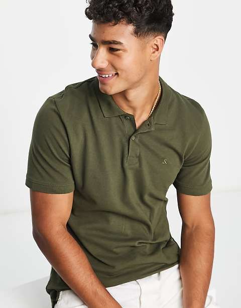 Essentials - Polo slim en piqué avec logo Vert