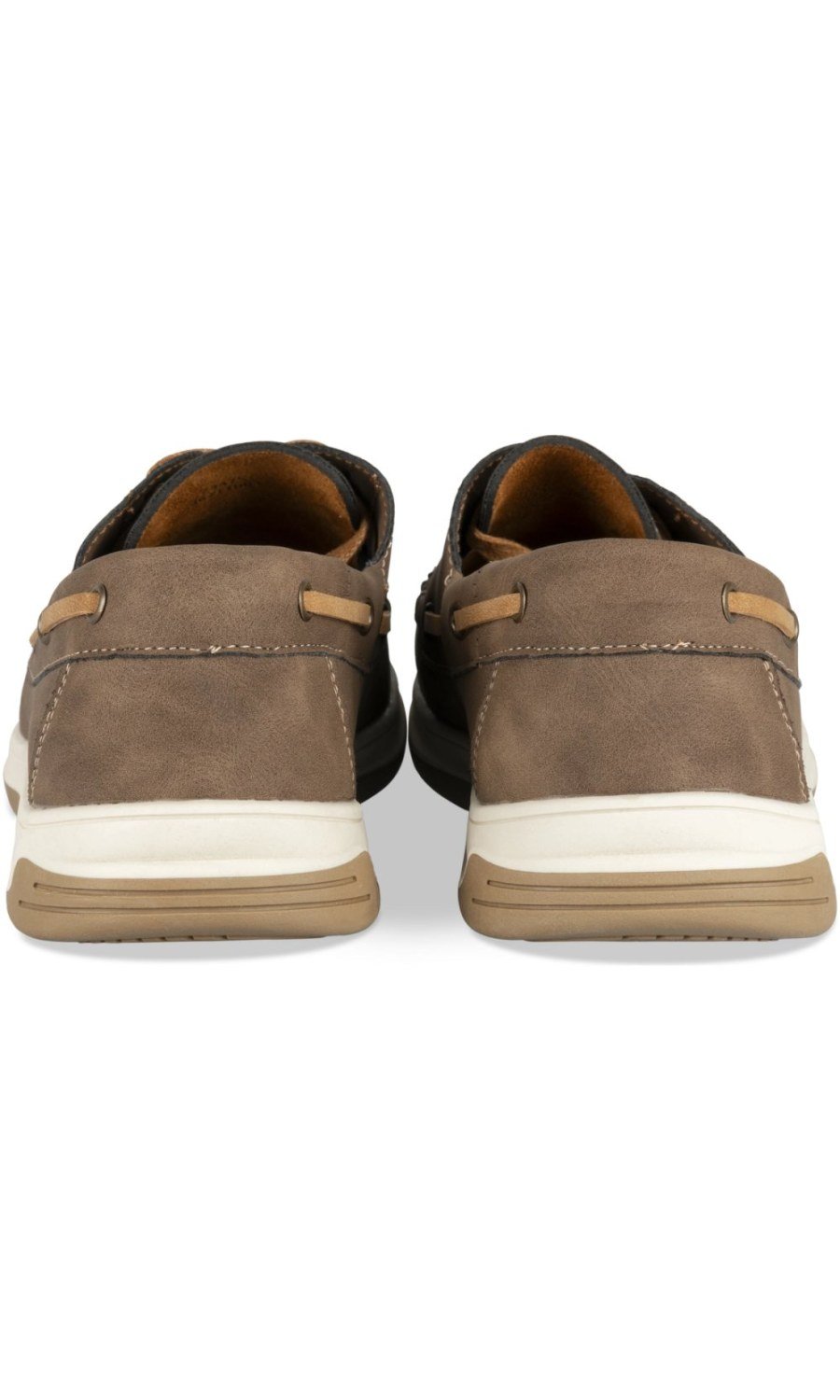 Chaussures bateau semelle blanche marron