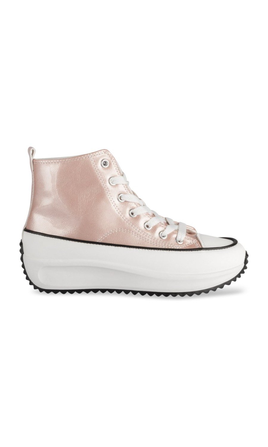 Pink metallic high-top sneakers
