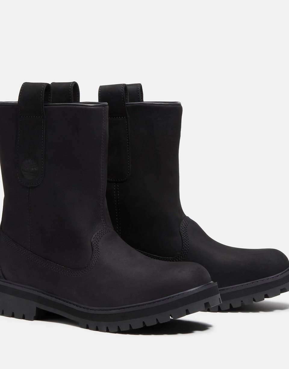 Bottine mi-haute à enfiler en nubuck noir