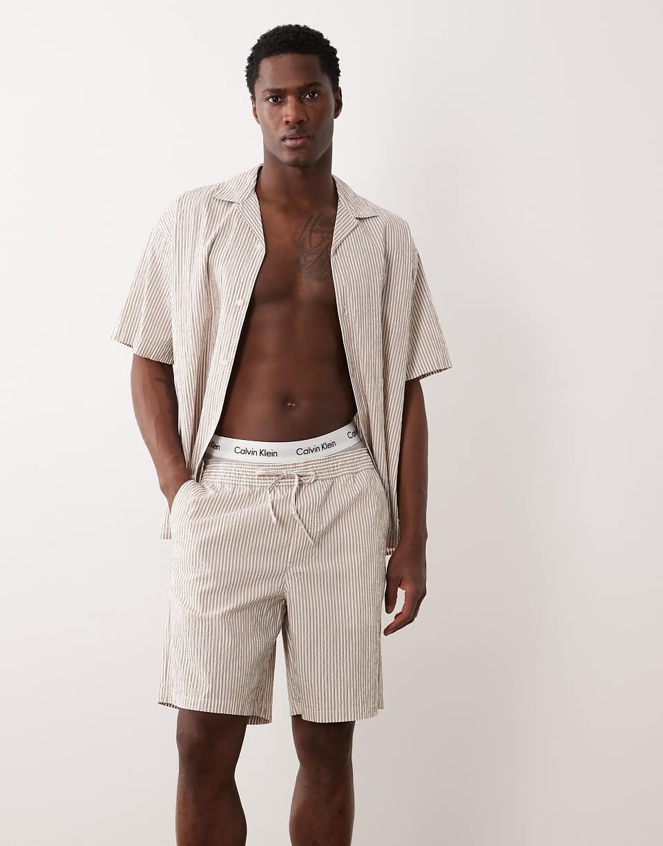Short dyal ensemble b crépon - Beige