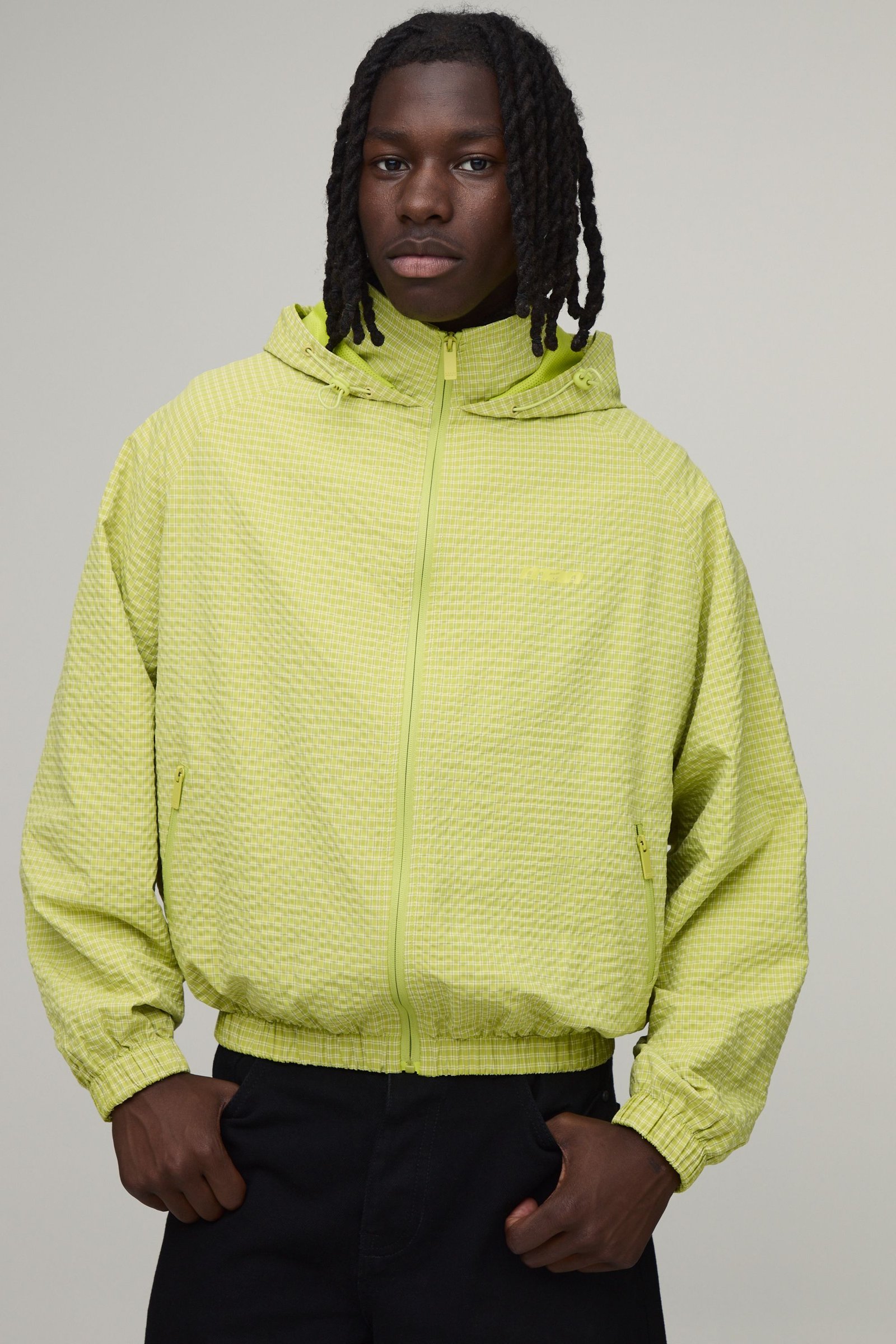 Cagoule À Capuche Oversize Boxy À Carreaux Avec Toggles