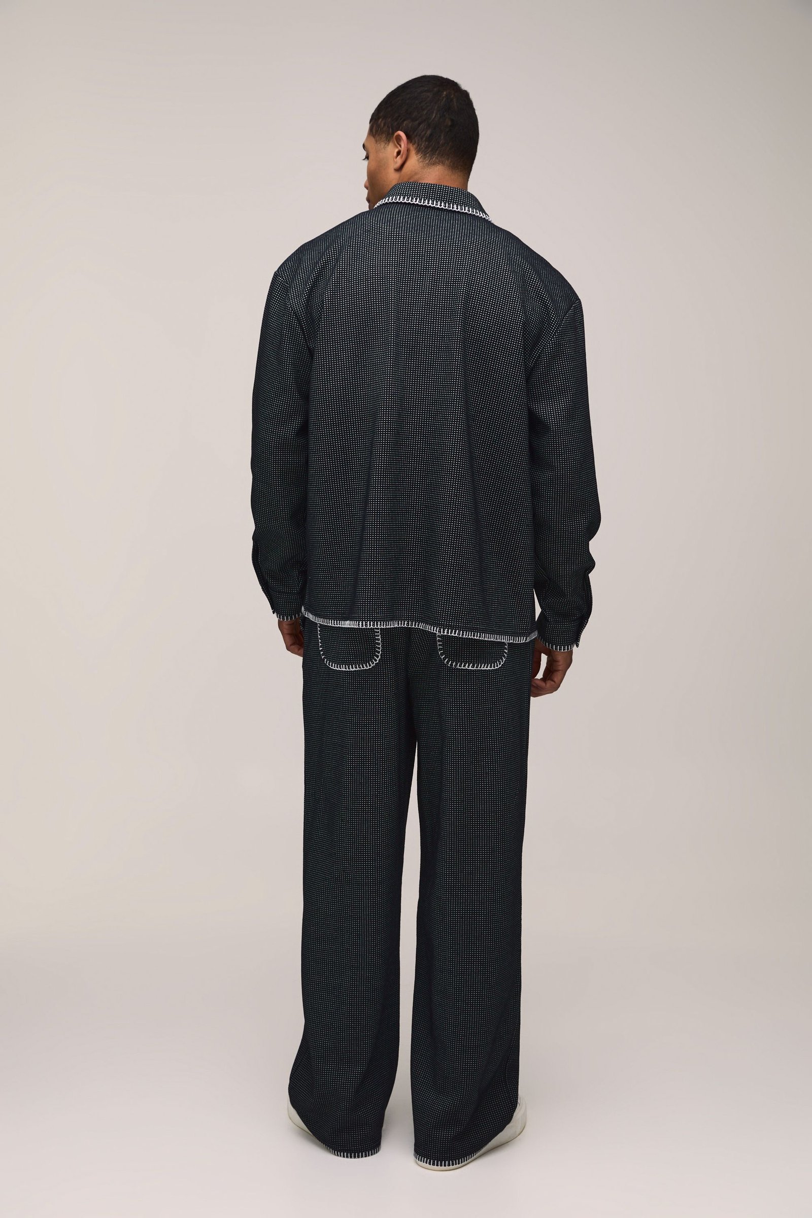 Ensemble chemise oversize w serwal wase3 f tissu gaufré