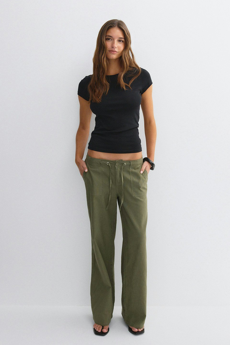 Linen blend trousers