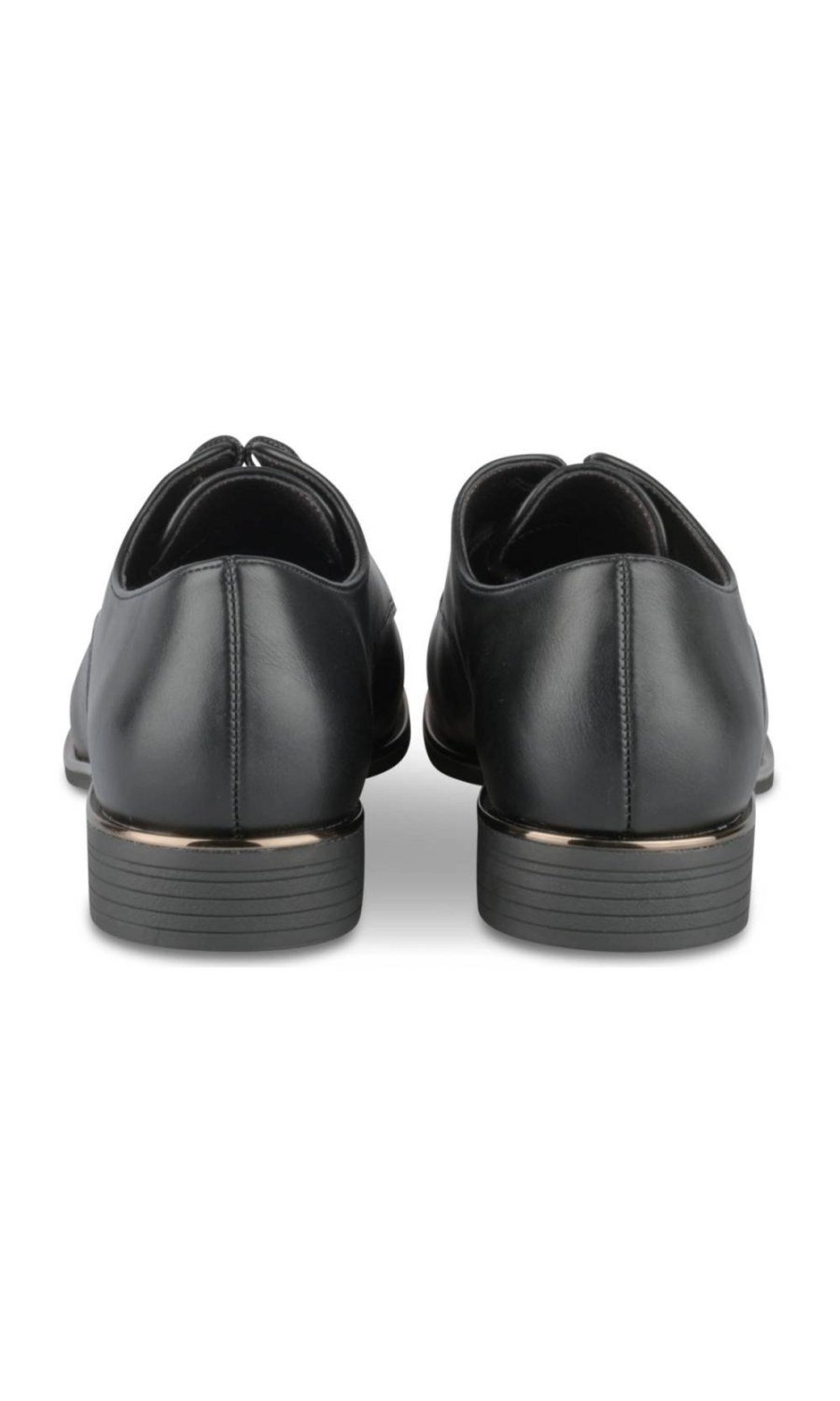 Dark brown derbies with metallic trim