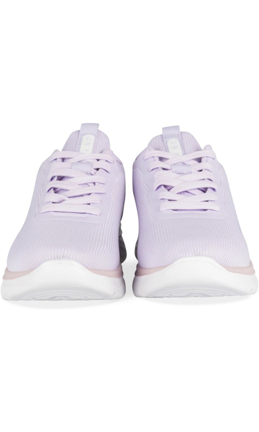 Lilac sneakers with white sole