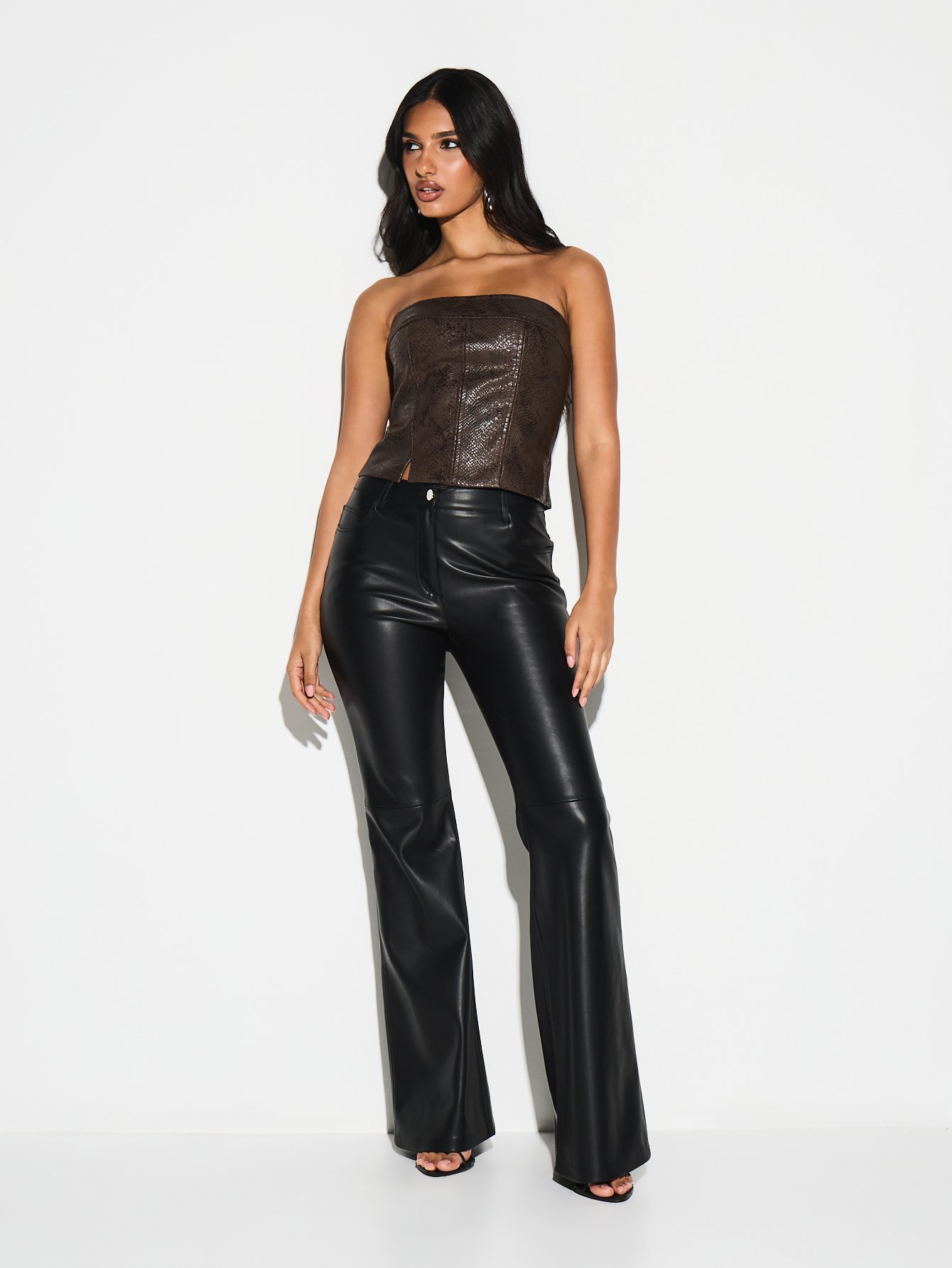 Top corset bla bretelles imprimé l7ench simili