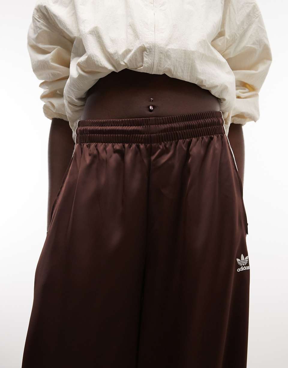 Pantalon de jogging ample en satin - Marron