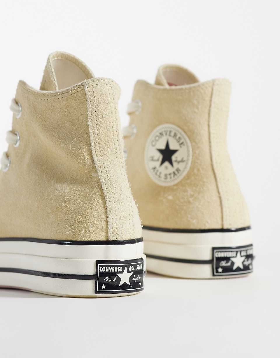 Baskets Chuck 70 Hi en daim beige