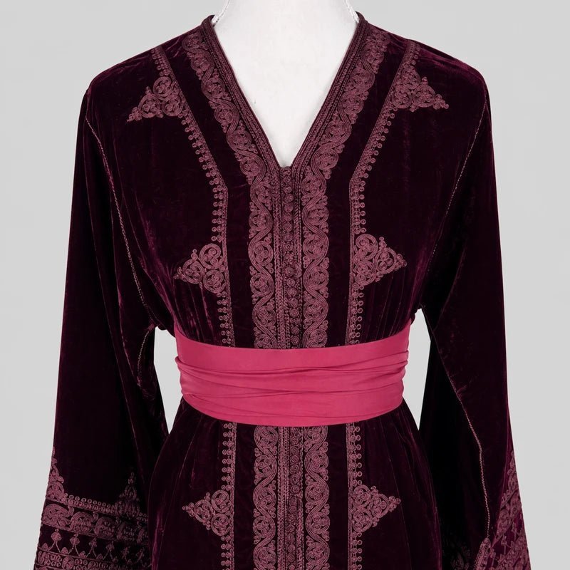 Caftan velours mtarz bordeaux