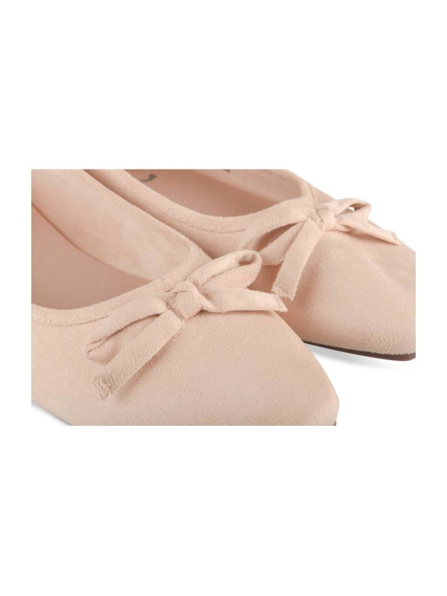 Ballerines suédine à noeud beige