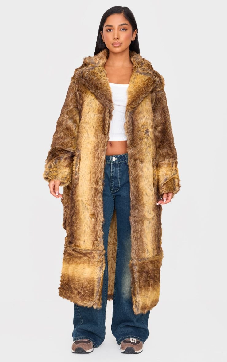 Belted Longline Faux Leather Coat Petite