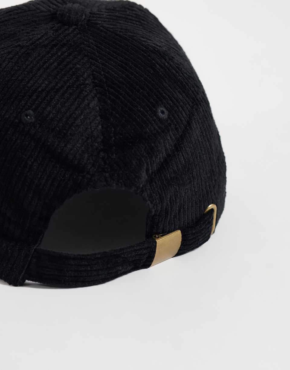 Casquette en velours côtelé noire