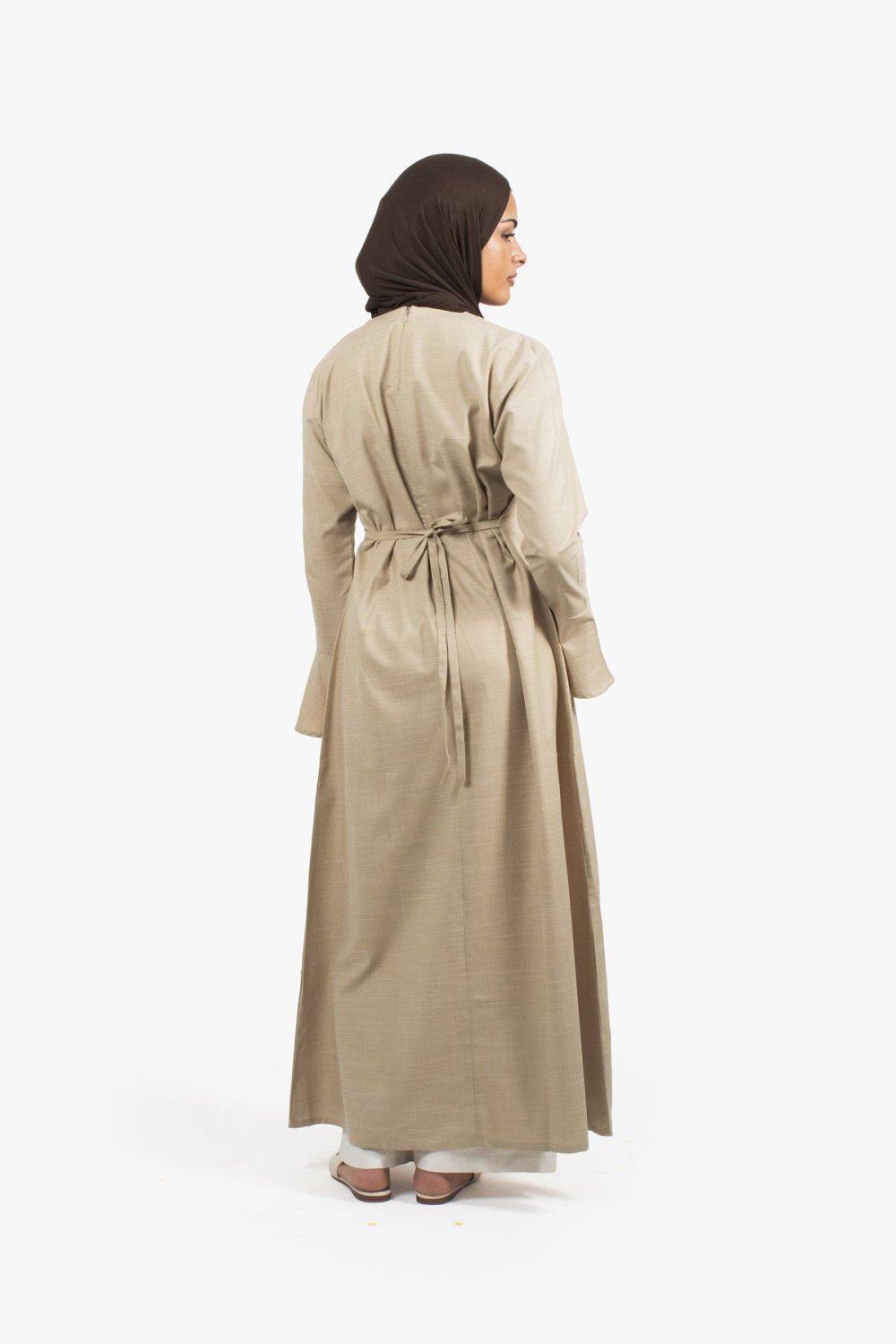 Robe twila m9tou3a l9eddam - Beige