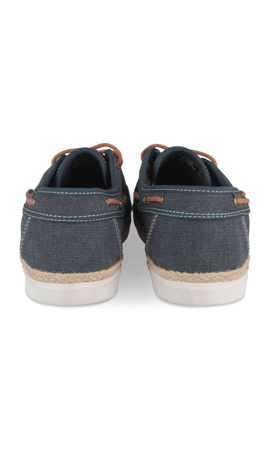 Navy canvas boat shoes