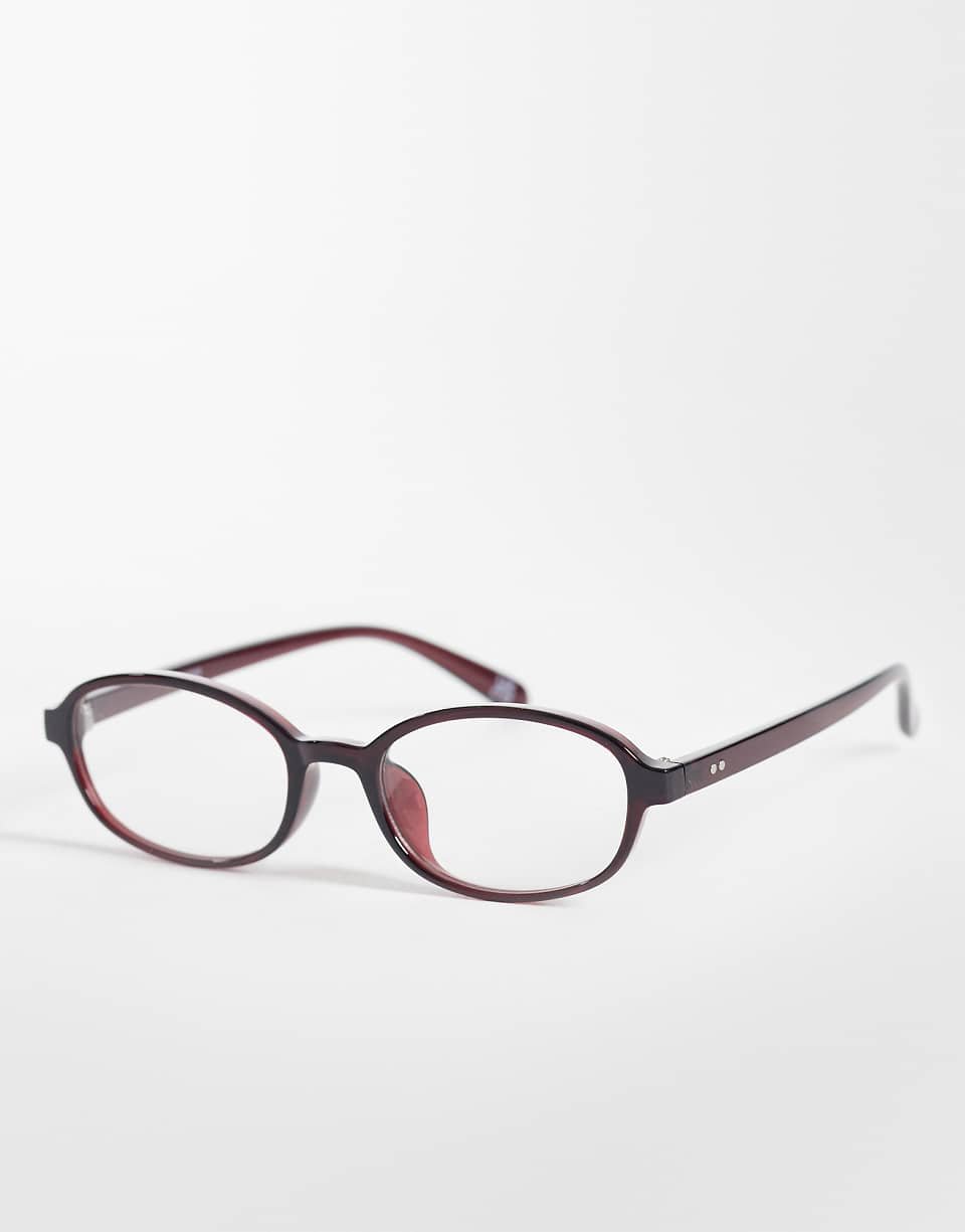 Lunettes de soleil rectangulaires avec verres transparents - Bordeaux