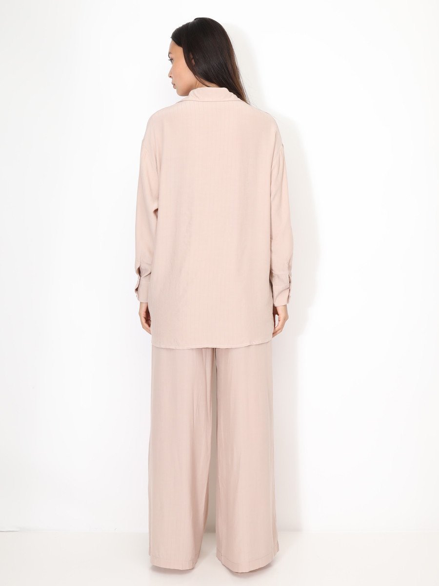 Ensemble chemise w pantalon mkhattin, taupe