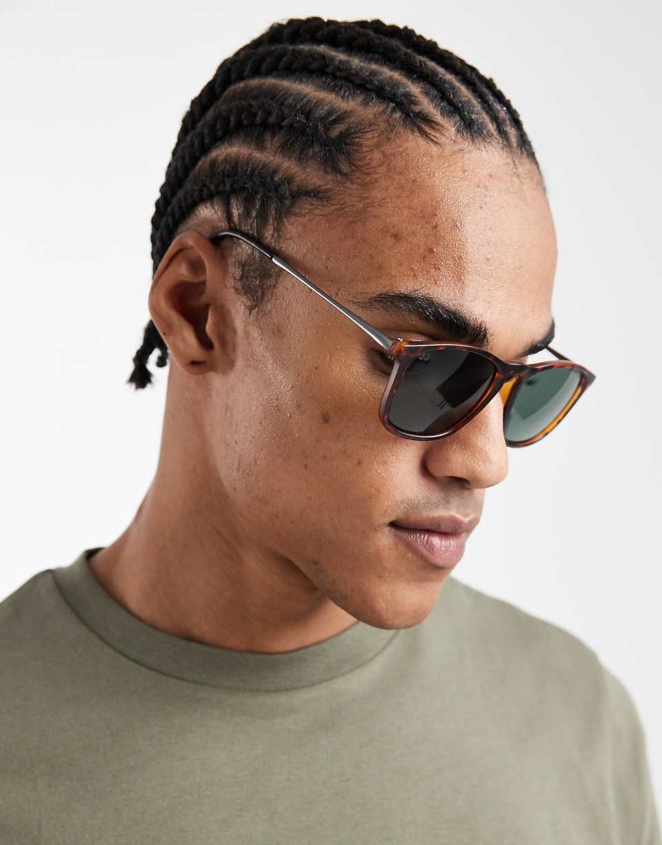 Lunettes de soleil carrées - Écaille de tortue